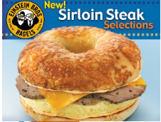 Einstein Coupon: $2 off Sirloin Steak, Egg & Cheddar