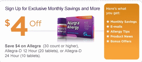 Coupon: $4 Off Allegra Allergy