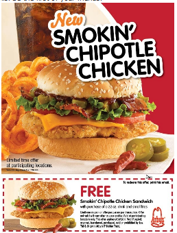 Free Arby's Smokin’ Chipolte Sandwich - Coupon