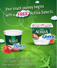 Free Samples of Activia Selects Yogurt