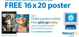 Free 16×20 Poster from Walmart