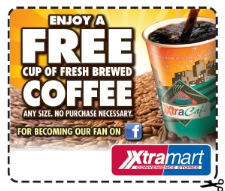 Free Cup of Coffee at Xtra Mart Today October 1st. - Facebook