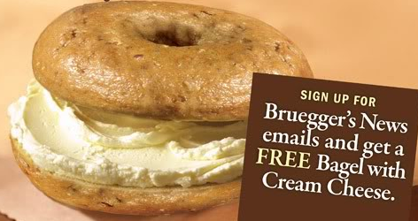 Free Bagel with Cream Cheese at Bruegger's (Still Available)