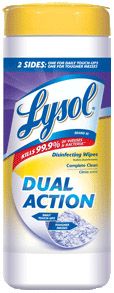 Free Lysol Dual Action Wipes (Rebate Offer)