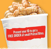 Free Pretzel Bites from Pretzelmaker on October 20th