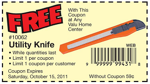 Free Utility Knife at Valu Home Centers