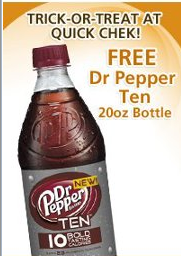 Free 20 oz. Dr. Pepper Ten at Quick Chek - Coupon - Facebook