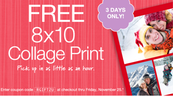 Free 8×10 Collage Print at Walgreens