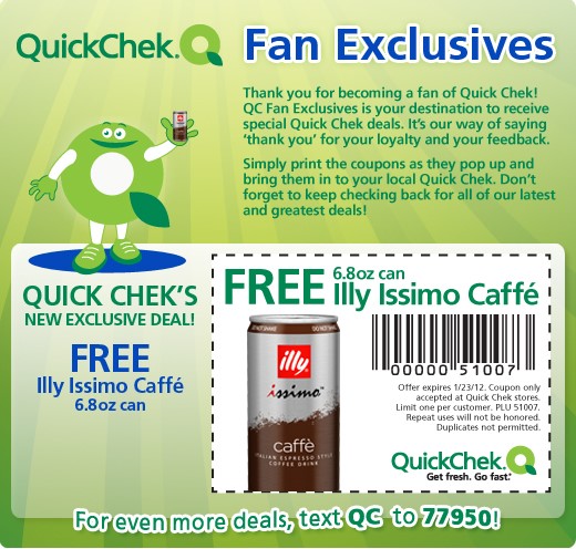 Free Illy Issimo Caffe Drink at Quick Chek