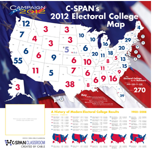 Free C-SPAN 2012 Electoral College Map Poster for Teachers