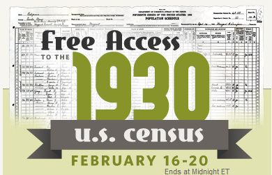 Free Access to the 1930 Census on Ancestry.com