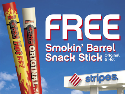 Free Smokin' Barrel Snack Stick at Stripes Stores