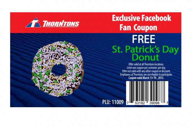 Free St. Patrick’s Day Donut at Thorntons
