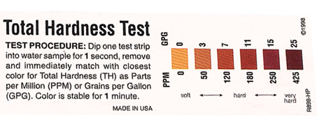 Free Water Hardness Test Strip