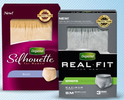 Free Sample Pack Depends Real Fit or Silhouette Underwear