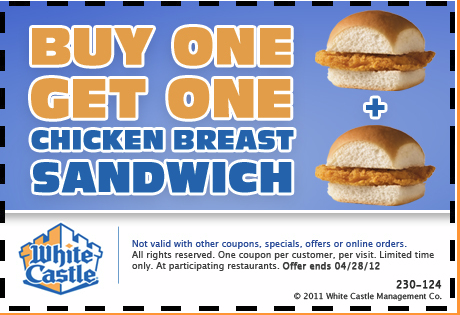 White Castle: Buy 1 Get 1 FREE Chicken Breast Sandwich