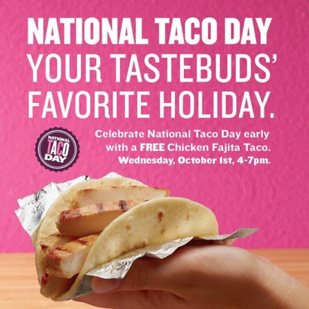 Free Chicken Fajita Taco at Taco Cabana (10/1 Only 4-7pm)