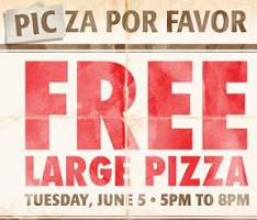 Free Large Pizza at Pizza Patrón on June 5th