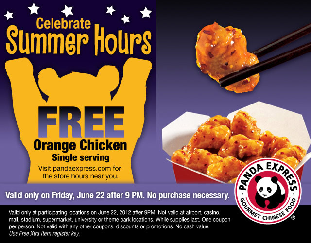 Free Orange Chicken at Panda Express Today