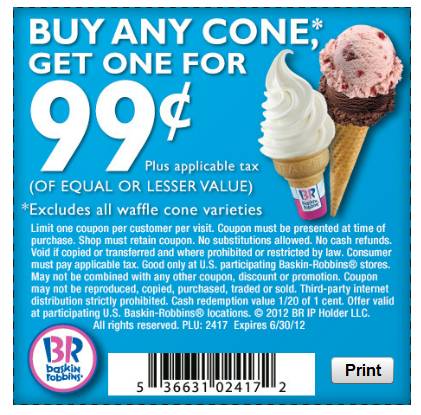 DEAL: Free Cone With Purchase of Another (BOGO)