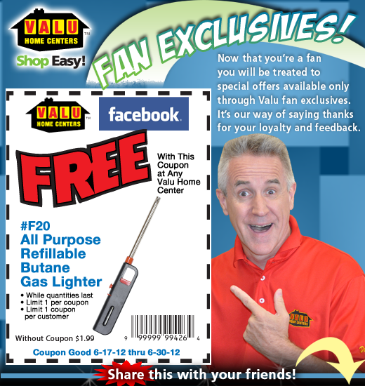 Free Gas Lighter at Valu Home Centers (NY & PA)
