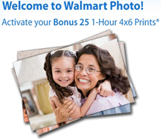 Free at Walmart: 25 1-Hour 4X6 Prints