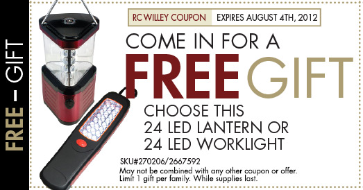 Free Sample 24 LED Lantern or Worklight at RC Willey