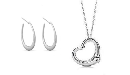 Free Silver Plated Heart Pendant or Silver Plated Hoop Earrings