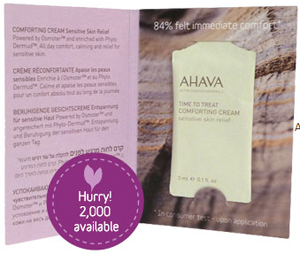 Free AHAVA Comforting Cream Sample