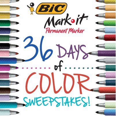 Enter To Win Free Prizes - BIC Mark-It 36 Days of Spring Colors Sweepstakes