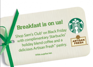 Starbucks: Free Starbucks Coffee and Pastries on Black Friday