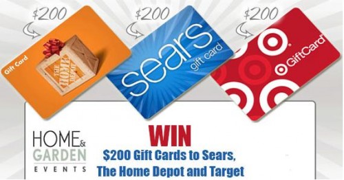 Free $200 Gift Cards to Sears, Home Depot & Target