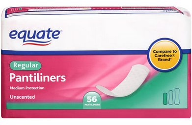 Free Equate Pantyliners (Walmart)