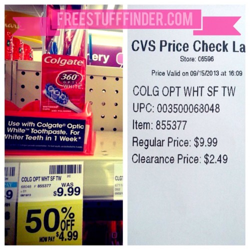 Free Colgate Optic White Toothbrushes + Money Maker (CVS)