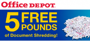 Free 5 Pounds Document Shredding Office Max