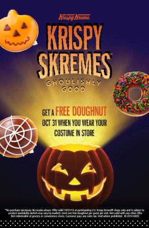 Free Krispy Kreme Doughnut on Halloween (10/31 only) 