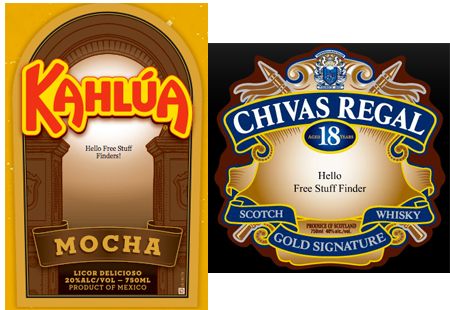 Free Personalized Gift Labels (Kahlua, Chivas Regal)