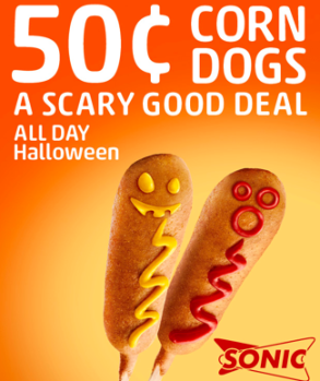 $0.50 Corn Dogs at Sonic on Halloween