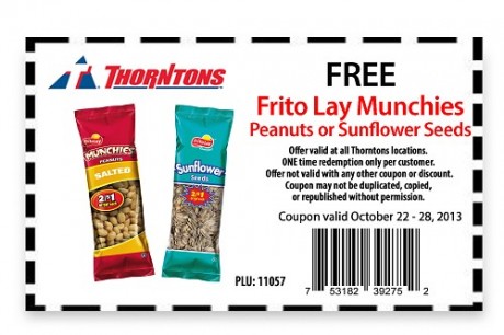 Free Frito Lay Peanuts Or Sunflower Seeds (Thorntons)