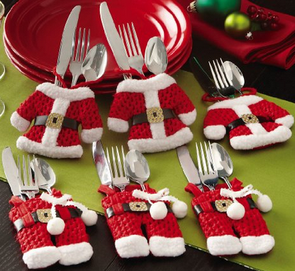 Cute Santa Suit Silverware Holder Set $5.99 + Shipping