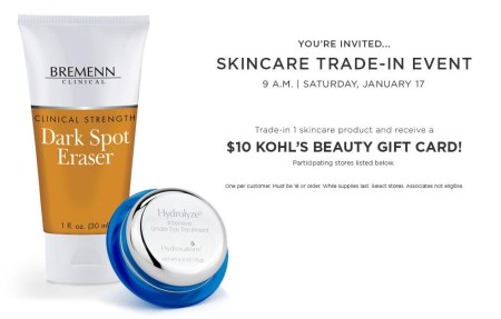 Free $10 Kohl’s Gift Card (Beauty Trade In Event)