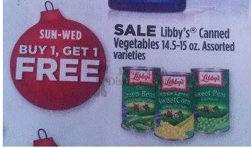 Deal: Libby's Canned Vegetables $.17 Dollar General (11/24-27)