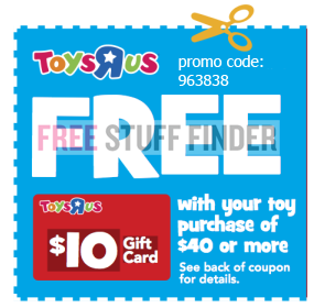 Free $10 Toys R Us Gift Card (online only)