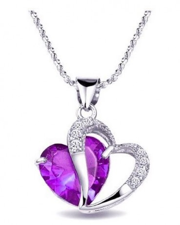 Deal: Purple Amethyst Heart Pendant Necklace $1.99 Shipped