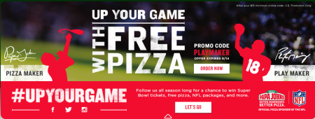 Free Large Pizza at Papa John's with Purchase