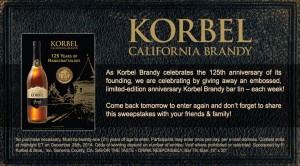 Free Korbel Brandy Bar Tin Giveaway