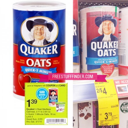 Quaker Oats Oatmeal, Only $0.77 at Walgreens