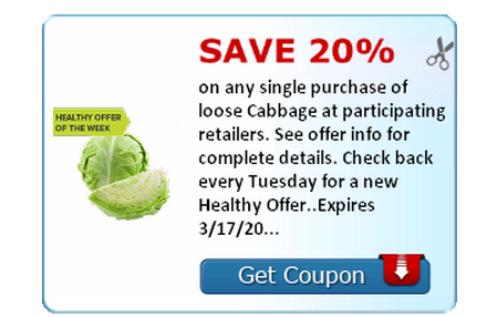 20% Cash Back on Cabbage with SavingStar