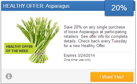 20% Off Asparagus Purchase with SavingStar