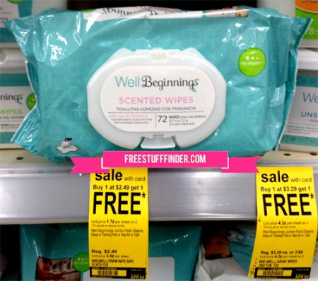 $1.00 Well Beginnings Wipes at Walgreens